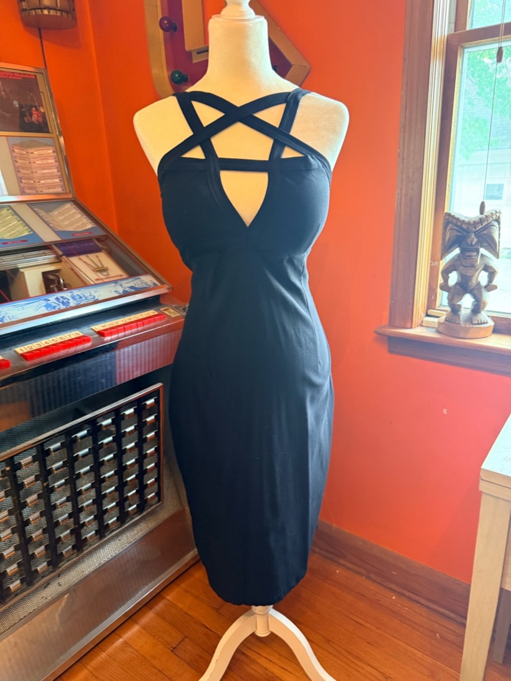 Killstar wiggle dress with pentagram straps. Size 2x